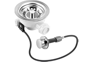 VEHOUKLI Bonde à tamis 114 mm, pour évier de cuisine, bonde d'évier, bonde pour évier, bonde d'évier, bonde d'évier de cuisine, accessoires pour la cuisine