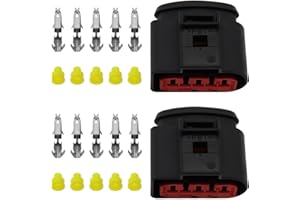 VGOL 2 Jeux de Connecteurs de Débit d'air Massique CRG à 5 Broches 1J0973775A Connecteur JPT Femelle étanche Compatible avec VW Compatible avec Audi