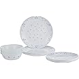 Corelle Vitrelle 3-Layer Provincial Blue 18 Pieces Dinnerware Set, White, Glass