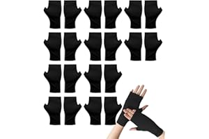Donvuka 10 Paar Fingerlose Ekzem Handschuhe, Baumwollhandschuhe Dünne Handschuhe Damen, Feuchtigkeitsspendende Handschuhe Wiederverwendbare Schwarz, für Hand Spa Schönheit Trockene Hände