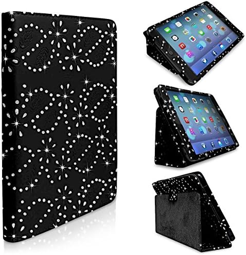 Samsung Galaxy Tab 2 (7.0")/P3100 Normal Book Style Glitter,Bling,Diamond,Sparkling 360 Rotating Pu Leather Case Cover with Stand-Black