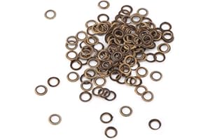 Sheens 100pcs oeillet œillet Ensemble, œillets Artisanat Rivets Couleur Bronze Plaine œillets et rondelles en Tissu Faisant réparer Accessoires décoratifs pour Chaussures Sacs à Main Chapeaux(4mm)