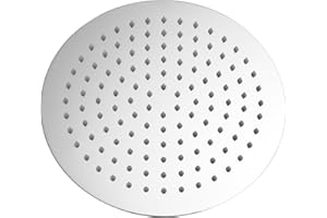 Ibergrif M20293 Rociador para Ducha Redondo, Alcachofa de Ducha de Acero Inoxidable, Plata, Diámetro de 20 cm