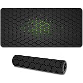 McStorey 90x40 cm Mouse Pad, Neon Yeşil Petek Desenli B&uuml;y&uuml;k Mouse Pad, Kaymaz Kau&ccedil;uk Tabanlı, Dikişli Kenarlı 3 mm Klavye ve 