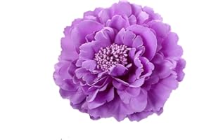 ZUMUii Butterme Mujeres Chicas Peony Flower Hair Clip Horquilla Adorno para El Pelo para La Fiesta de Bodas En La Playa(Luz púrpura)