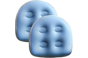 Bimhayuu Inflatable Booster Seat,2PCS 18.5x14.6x5.9'' Bathtub Seat Cushion Back Support Inflatable Hot Tub Seat with Suction Cup Hot Tub Seat PVC Hot Tub Booster Seat (Blue)