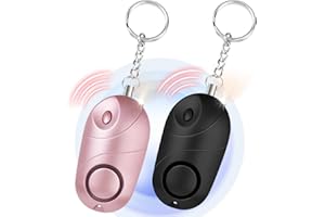 flintronic Alarma Personal de Emergencia 140dB, 2PCS Alarma Seguridad Autodefensa con Luz Estroboscópica, para Mujeres para Turno Nocturno para Mujeres, Niños,Ancianos, Turno Nocturno