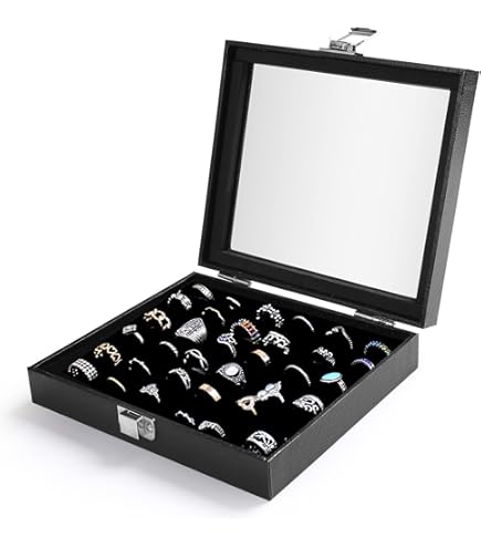 Organizer Gioielli Espositore Anelli in Velluto Nero