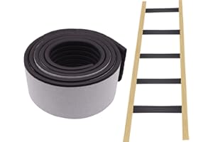 ANMOO 2m Bunk Bed Ladder Pads Soft Ladder Cover with Strong Adhesive Bunk Ladder Cover 80mm Wide Replacement Bed Ladder Protection for Stair Steps Foot Comfort Corner - Black