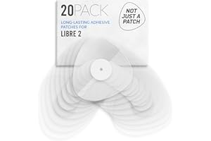 Not Just A Patch Adhesive Patches for Freestyle Libre 2 & Lingo CGM – Water-Resistant & Sweatproof Sensor Covers for 10-14 Days, Pre-Cut Clear Patch – 20 Pack