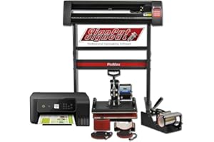 Monster Shop PixMax 5 in 1 Multifunktion Da Vinci Hitzepresse Transferpresse T-Shirtpresse Tassenpresse Tellerpresse Mützenpresse inklusive Schneideplotter Plotter Sublimationsdrucker