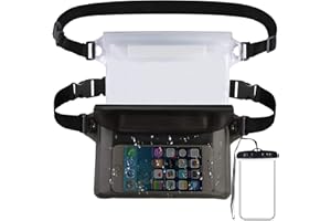 KDUH Sac Étanche 2 pièces Sac Étanche Avec Ceinture Réglable et 1 pièce Housse Étanche Téléphone Portable Housse Étanche Téléphone Portable Sac Ventral Étanche Avec Évaluation IP68 pour Sports Nautiques