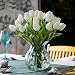 Produktbild Turelifes Künstliche Tulpen Single Stiel Real Touch PU Tulpen Flora Arrangement Bouquet Home Decor 10pcs Wihte