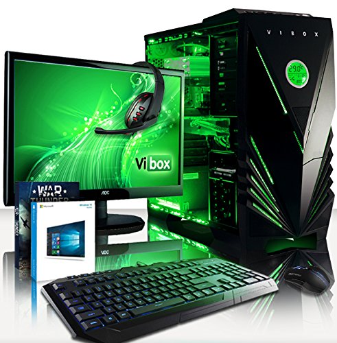 Preisvergleich Produktbild VIBOX Computron 45 Gaming PC Computer mit Spiel Bundle, Windows 10 OS, 22 Zoll HD Monitor (4,3GHz Intel i5 6-Core Prozessor, Nvidia GeForce GTX 1070 Grafikkarte, 32Go DDR4 RAM, 240GB SSD, 3TB HDD)
