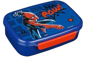 Scooli Boîte à déjeuner en plastique avec insert et clip de fermeture, motif Spider-Man - Cadeau pour enfants