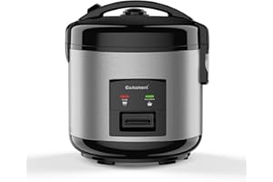 Eamoment DRC-5020SL 1L|400W Cuiseurs à riz & insert vapeur(1ltr-5 tasses) Pour 1-5 personnes Cuisson rapide sans brûler marmite à revêtement antiadhésif, cuillère à riz et tasse à mesurer