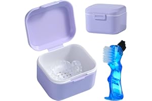 GmeDhc Porta Apparecchio Denti con Cestello, Custodia Ortodontiche Apparecchio Dentale con Spazzola di Pulizia, Scatola Apparecchio Denti, per Ammollo e Conservazione di Protesi Dentarie