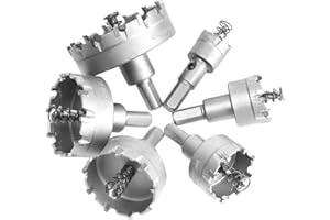 KEWAYO Seghe a Tazza Frese Metallo per Acciaio Cobalto, Set di 6 Frese 22-65 mm per Metallo in Cobalto, Acciaio Inossidabile, Ferro (6)