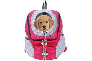 PAPIEEED Pet Carrier Zaino per Cani di Piccola Taglia Fino a 15~7,7 kg, Borsa da Viaggio per Animali Domestici, Design Traspirante e Fondo Impermeabile per Escursioni e Viaggi
