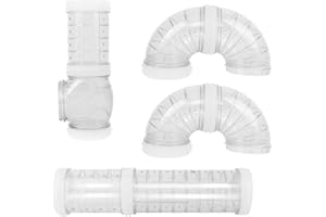 Shiwaki Ensemble de 4 Tubes pour Hamster Tunnel Cage Tube Accessoire pour Souris et Autres Petits Animaux (Transparent)