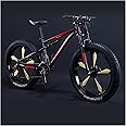 REOTEL Mountain Bikes Men 26 Inch Adult Fat Tyre Mountain Bike with Full Suspension, High-carbon Steel Large Frame Dual Disc Brake Giant Bicycle
