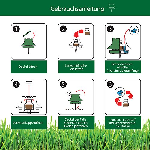 SnailX Schneckenfalle Nachfüllpackung Lockmittel, 3 Stück á 50 ml - 6