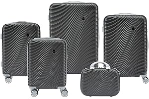 Convector Set Quattro Trolley + Beauty Case Da Viaggio, Valigie Rigide in 5 Dimensioni Con Ruote Girevoli a 360 °, Lucchetto TSA e Struttura in ABS Doppio Strato, Antigraffio e Antiurto