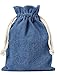 Produktbild 10 Jeans-Stoff-Baumwollbeutel, Baumwollsäckchen in Blau, mit Kordel zum Zuziehen,100% Baumwolle / Denim-Stoff (30x20cm)