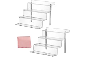 ECOSEAO Espositore a 4 Livelli, Alzata in Acrilico per Alzata per Cupcake, Organizzatore di Profumi per Cosmetici, Espositore, Porta Dessert Decorazione e Organizzatore (2 Confezione)