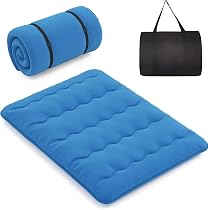 Futon Giapponese Da Terra Singolo 90x200 Cm - Materasso In Cotone Arrotolabile Con Fodera Lavabile, Borsa Trasporto E Motivo Orsetti