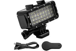Tiardey Underwater Lights High Power Dimbar Vattentät LED Video Light Vattentät 147ft (45m) för kameror