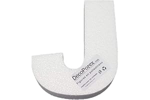 Decoporex - Letra J de poliestireno de 20 cm de Alto. Letra J de poliestireno expandido.