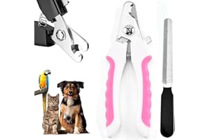 Evabris Cortauñas Perro y Gato, hecho con Acero Inoxidable,Fácil y Sin Dolor,Corta Uñas Perritos y Gatitos,Incluye Lima uñas,para Mascotas Pequeños Grandes y conejos (Mascotas Medianos-Grandes, Rosa)