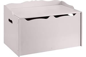Amazon Basics Caja de juguetes de madera, color gris, 76.2 x 45.7 x 48.3 cm
