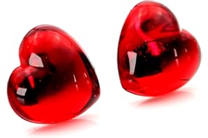 bluebubble SWEETHEART Ruby Red Glass Effect 12mm Heart Earrings on Gift Card