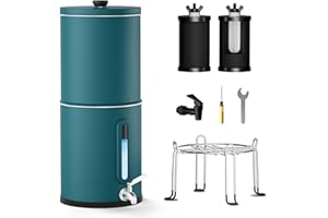Joypur 8,5 L Système de filtration d'eau par gravité avec indicateur de niveau d'eau - Filtre à eau par gravité potable avec certification EU 98/37/EC, NSF/ANSI 42&372, Vert