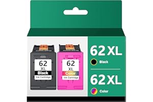 RHOMBA Cartouches 62 62XL 62 XL Noir et Couleur pour Cartouche HP 62 62XL 62 XL Noir et Couleur pour Envy 5540 5542 5544 (2 Pack, 1 Noir, 1 Couleur)