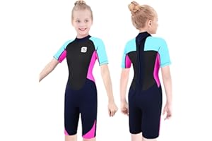 Summshall Combinaisons Plongée Enfants, 2.5mm Néoprène Combinaisons de Plongée pour Sports Nautiques Surf Natation