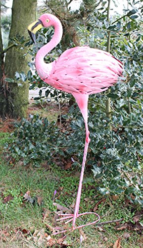Dekofigur Flamingo Teichfigur Metallfigur Gartendeko Teich Fischteich - 3