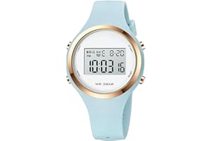 XCZAP Women’s Digital Sports Watch Waterproof LED Display Wristwatch with Alarm, Stopwatch Backlight Lightweight PU Strap, Ideal for Girls, Teens Outdoor Fitness