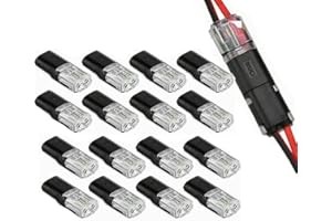 SHAVINGFUN Connettore per cavo a 2 poli, connettore per auto, 18-24 AWG, connettore impermeabile per cavo (20 pezzi)