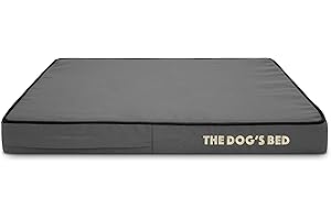 THE DOG'S BALLS Replacement Outer Cover (No Mattress) for The Dog's Bed Orthopaedic, Washable Oxford Fabric, Small 10cm (Grey with Black Piping)