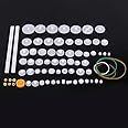 Plastic Gears Set Pulley Belt Worm Kits Crown Gear Set Robot Motor Toy DIY Parts for Model Amateur(75 Gear Packages)