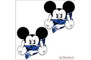 SkinoEu® 2 x PVC Laminado Pegatina Adhesivos Mouse Dedo Medio para Autos Coches Motos Ciclomotores Bicicletas Ordenador Portátil Regalo B 33