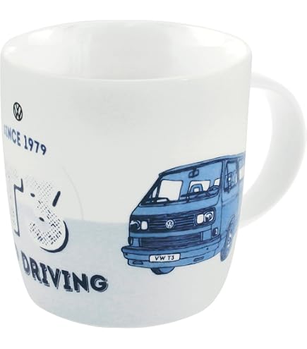 Taza De Cerámica VW T2 Bus - 370 Ml, Diseño Frontal Naranja - Licencia Oficial Volkswagen, Lavavajillas Y Microondas