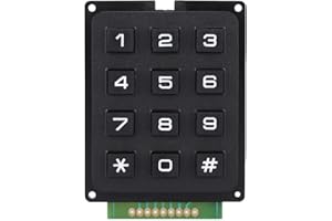 Diyeeni 3x4 12 Touche Clavier Matrix pour MCU, Phone-Style Matrix Keypad, Modules Clavier Externe avec 12 Boutons Push