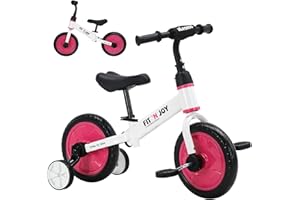 UBRAVOO Fit 'n Joy Bicicleta de Entrenamiento para niños pequeños, Bicicleta de Equilibrio 4 en 1 para niños con Pedales y Ruedas de Entrenamiento, Triciclo para Andar en Bicicleta para 2-5