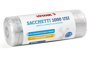 Virosac - 1 000 användningsområden, förvaringspåsar i form av shopper 34 x 60, 200 st. genomskinliga rullpåsar