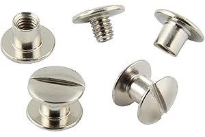 KLEBESHOP24 Buchschrauben vermessingt oder vernickelt verschiedene Größen, 20, 50, 100 oder 1000 Stück / (5 mm, 20 Stück, vernickelt)