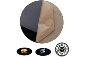 QEEYON Foglio rotondo in acrilico nero, 12 pollici disco in cerchio foglio di plastica, spessore 1 mm pannello trasparente per cornici, tavolozze, artigianato fai da te, supporti per torte